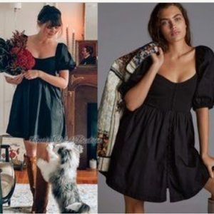 RARE NWT ANTHROPOLOGIE Maeve Sweetheart Puff-Sleeved Mini Dress. Size L